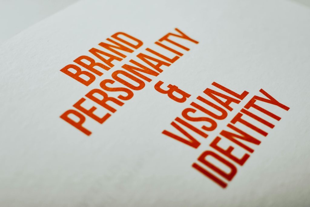 Image of paper that reads: Brand Personality and Visual Identity